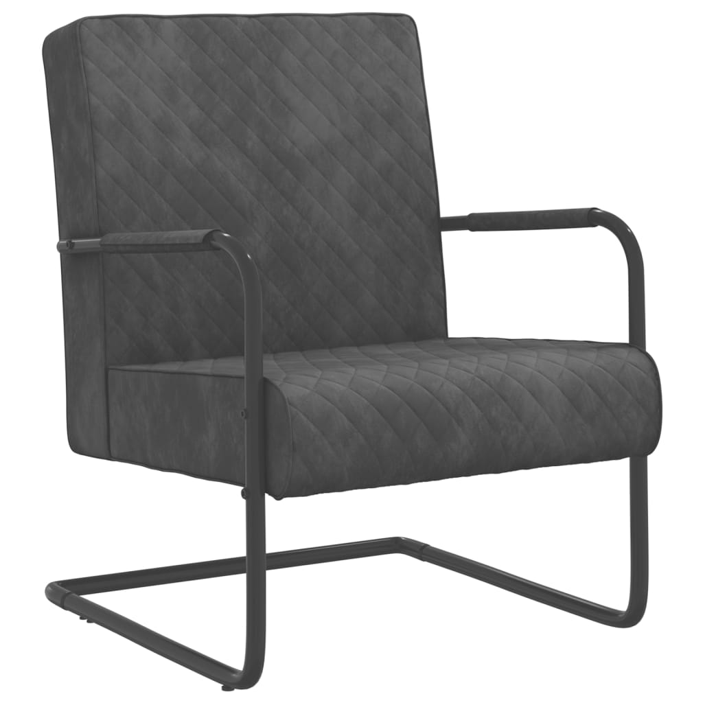 10: vidaXL stol med cantilever fløjl mørkegrå