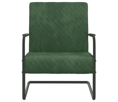 vidaXL konsoles krēsls, tumši zaļš samts