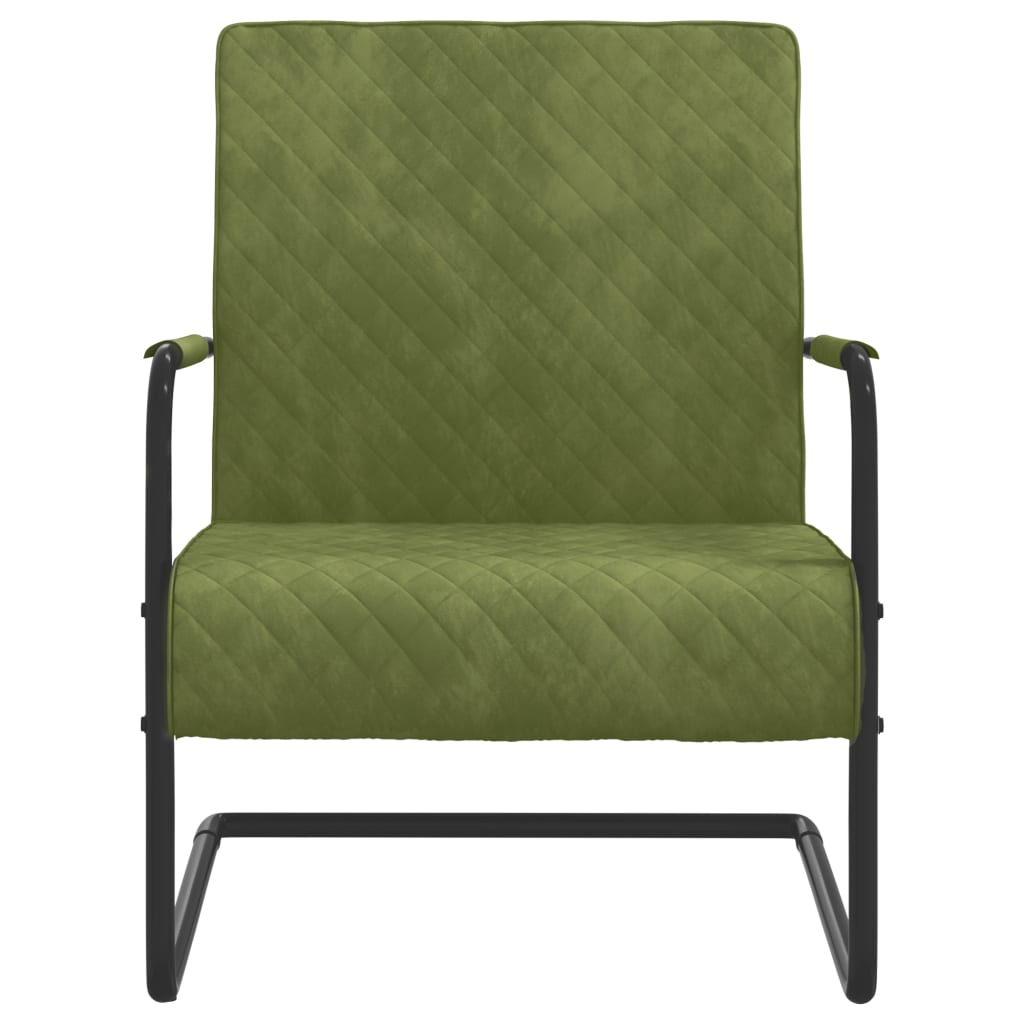 vidaXL Καρέκλα «Πρόβολος» Ανοιχτό Πράσινο Βελούδινη
