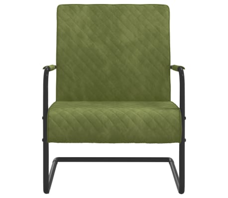 vidaXL stol med cantilever fløjl lysegrøn