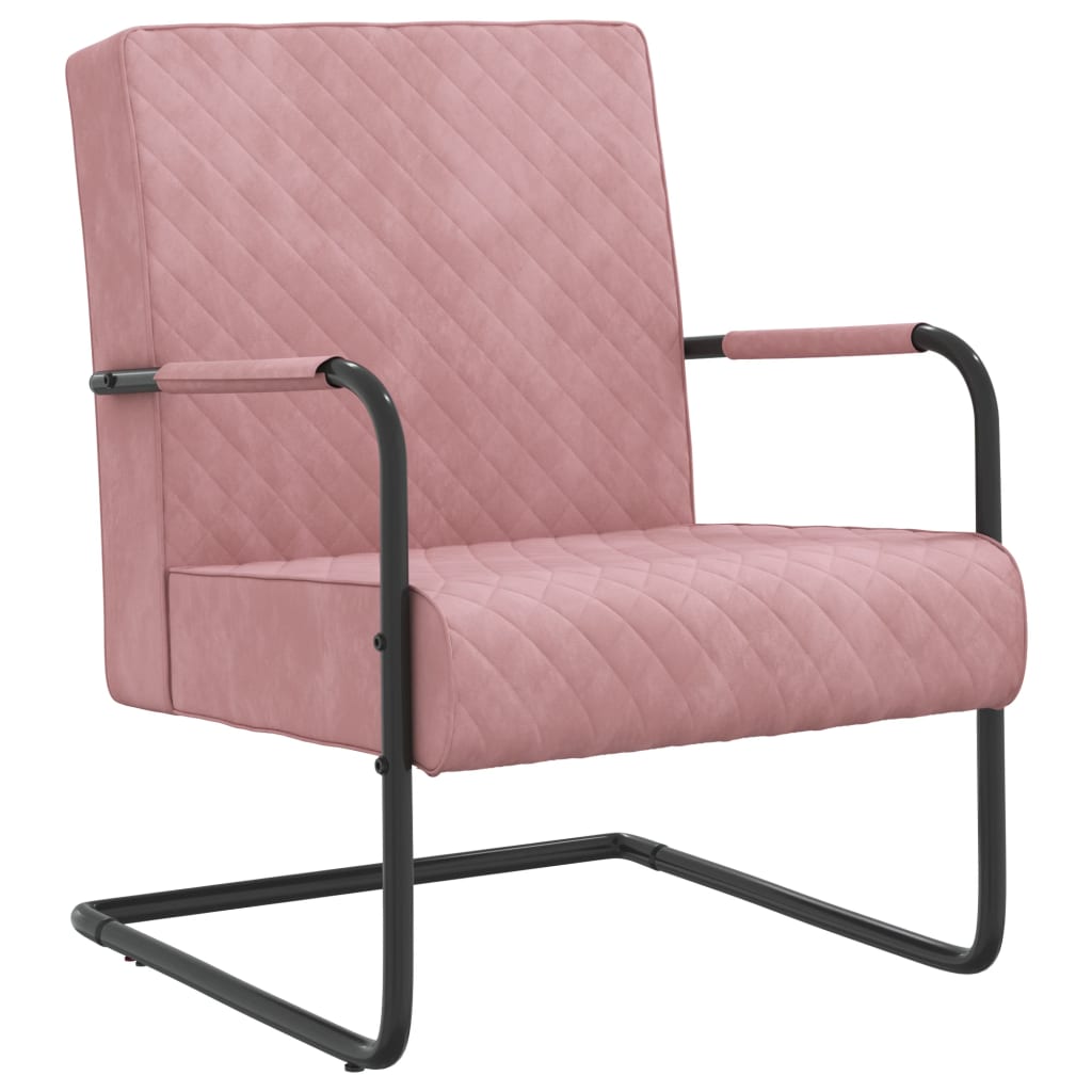 Konzolová židle růžová samet
