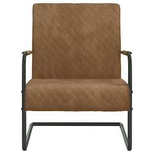 vidaXL Freischwinger Braun Samt