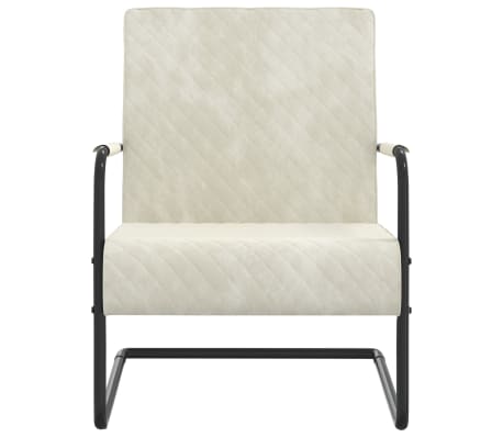 vidaXL krémfehér bársony szánkótalpas szék