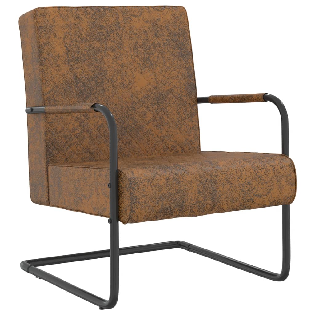 5: vidaXL stol med cantilever stof brun