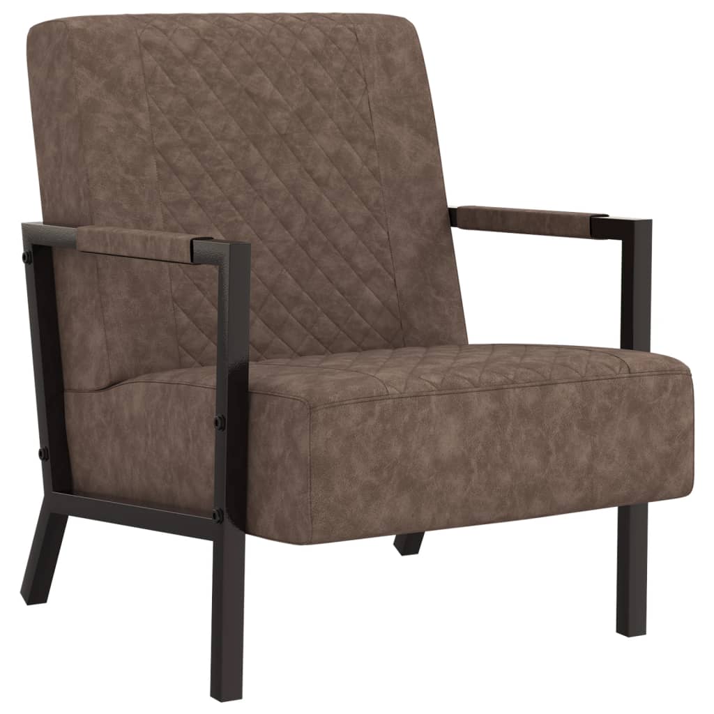 Armchair Dark Brown Faux Leather
