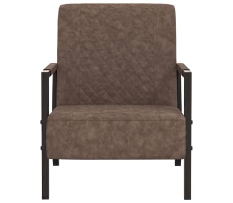 vidaXL Fauteuil Marron foncé Similicuir