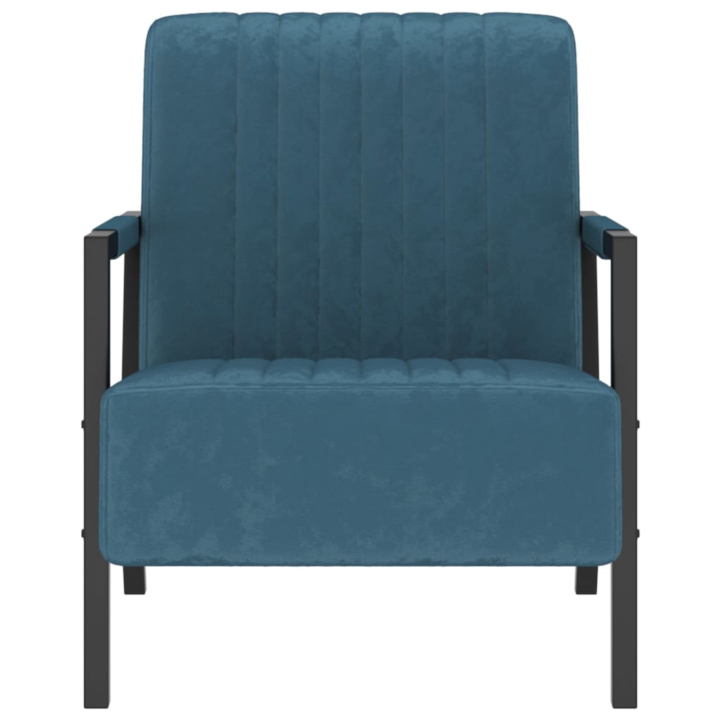 vidaXL Fauteuil Bleu Velours