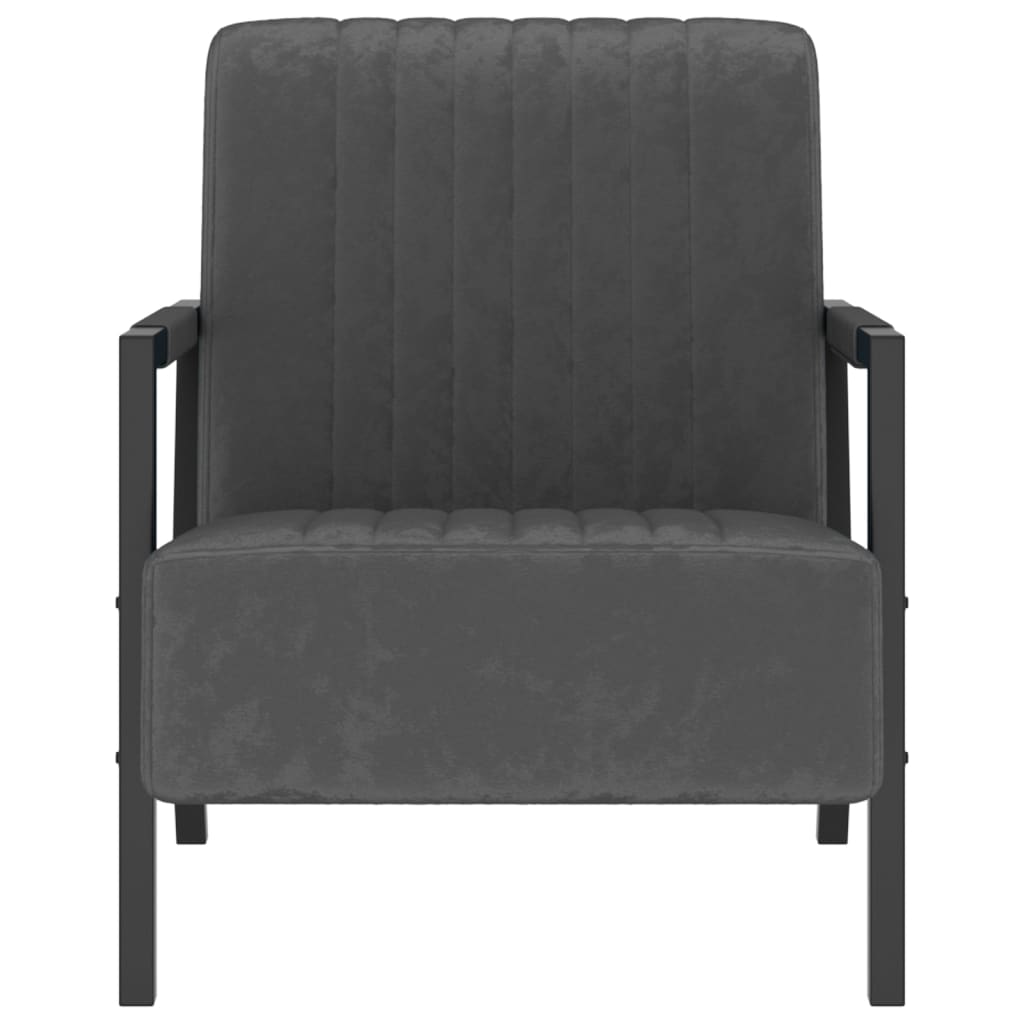 vidaXL Fotelja od baršuna tamnosiva
