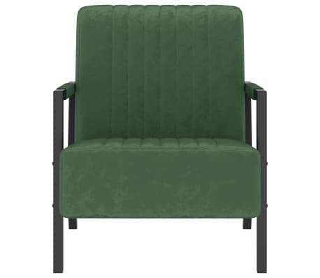 vidaXL Fauteuil Vert foncé Velours