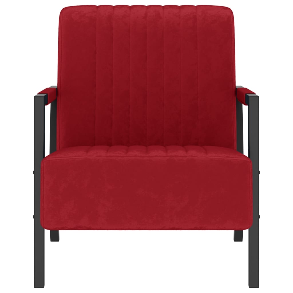 vidaXL Fotel w kolorze winnej czerwieni, aksamitny