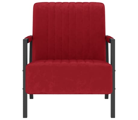 vidaXL Fauteuil Rouge bordeaux Velours