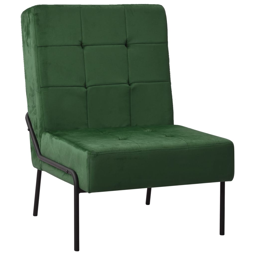 Relaxační židle 65 x 79 x 87 cm tmavě zelená samet