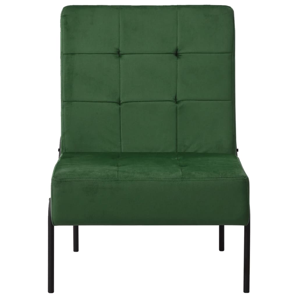 vidaXL Relaxačná stolička 65x79x87 cm tmavo-zelená zamatová