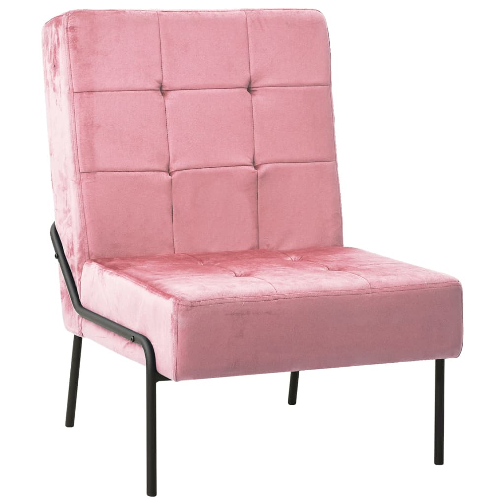 Relaxační židle 65 x 79 x 87 cm růžová samet