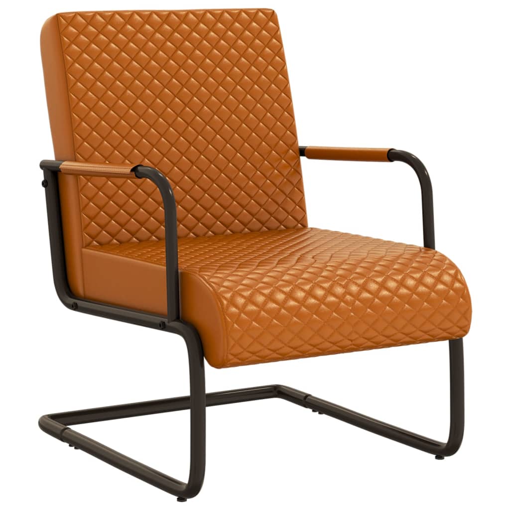 4: vidaXL stol med cantilever kunstlæder brun