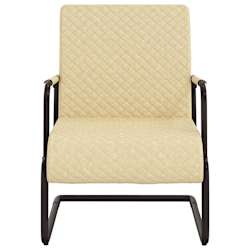 vidaXL Cadeira cantilever em couro artificial cor creme