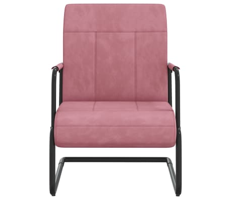 vidaXL Krzesło wspornikowe, różowe, obite aksamitem