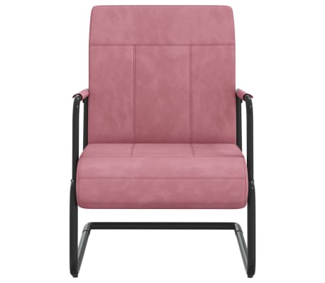 vidaXL Cadeira cantilever veludo rosa