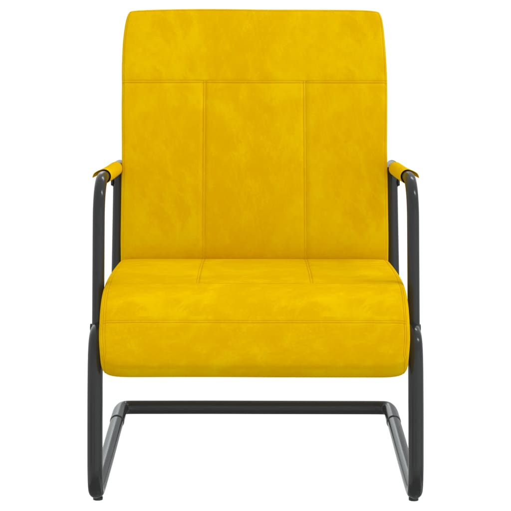 vidaXL Silla voladiza de terciopelo amarillo mostaza