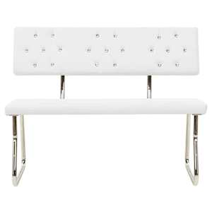 vidaXL Suoliukas, kreminės baltos spalvos, 110cm, dirbtinė oda