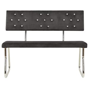 vidaXL Suoliukas, tamsiai pilkos spalvos, 110cm, aksomas