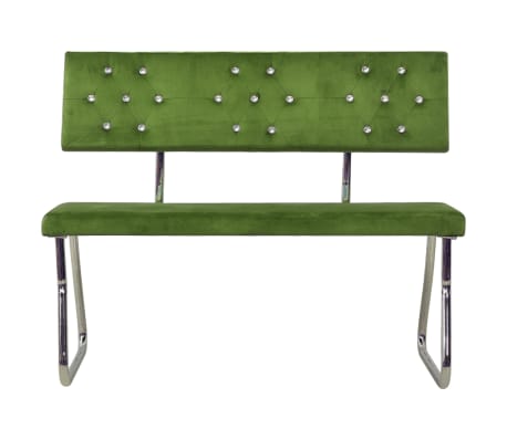 vidaXL Klupa 110 cm svjetlozelena baršunasta