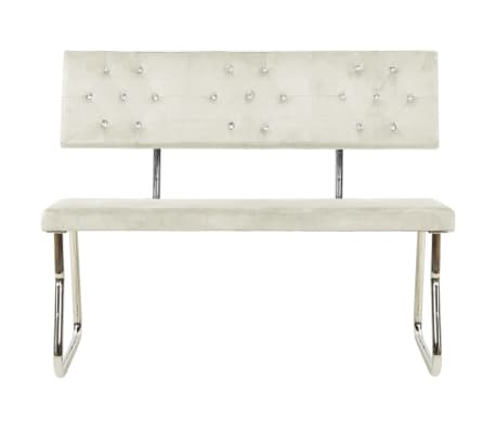 vidaXL Пейка, 110 см, кремавобял, кадифе