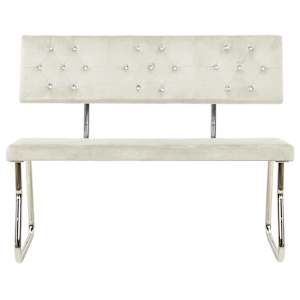 vidaXL Пейка, 110 см, кремавобял, кадифе