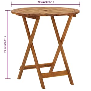 Skládací zahradní stolek 70 cm masivní akáciové dřevo - obrázek 10
