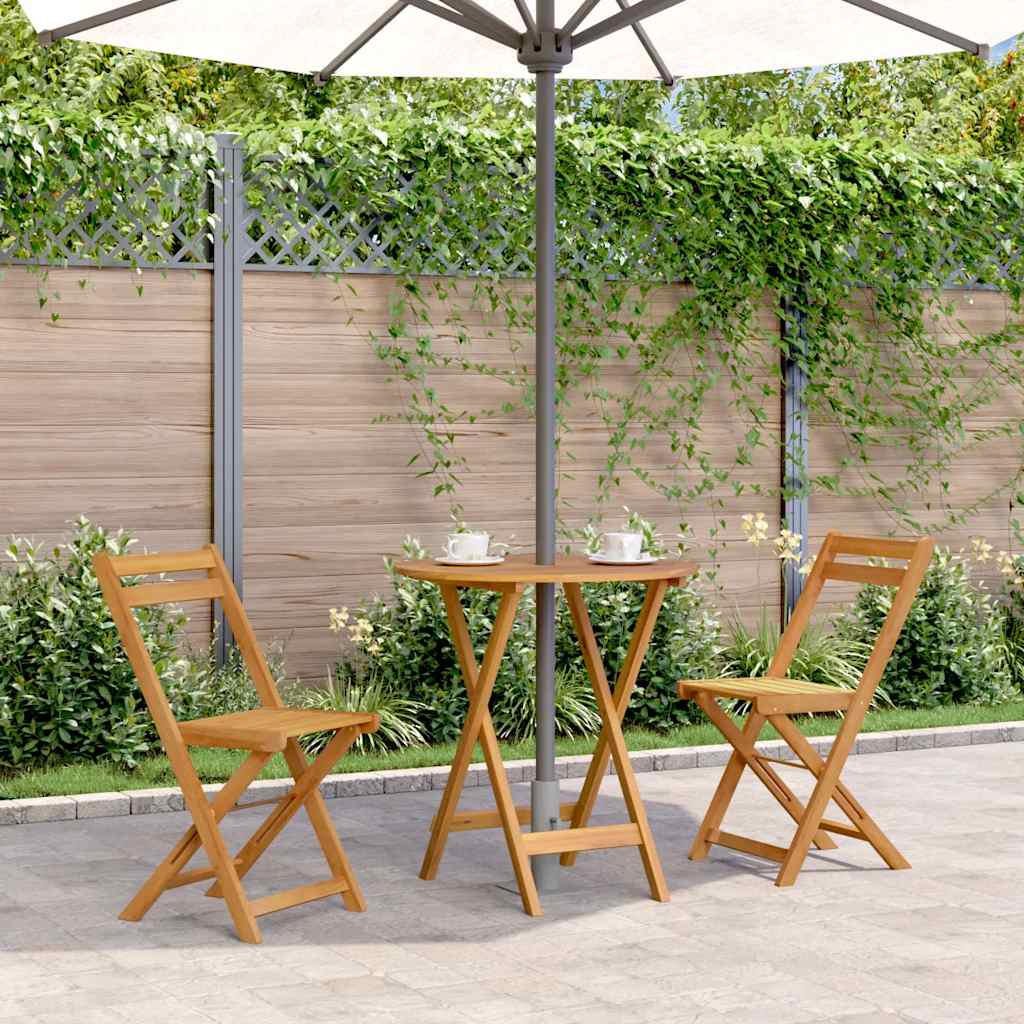 vidaXL Masă de grădină pliabilă, 70 cm, lemn masiv de acacia