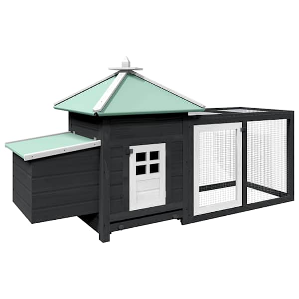 vidaXL kanakuut pesakastiga, hall 190x72x102 cm, kuusepuit
