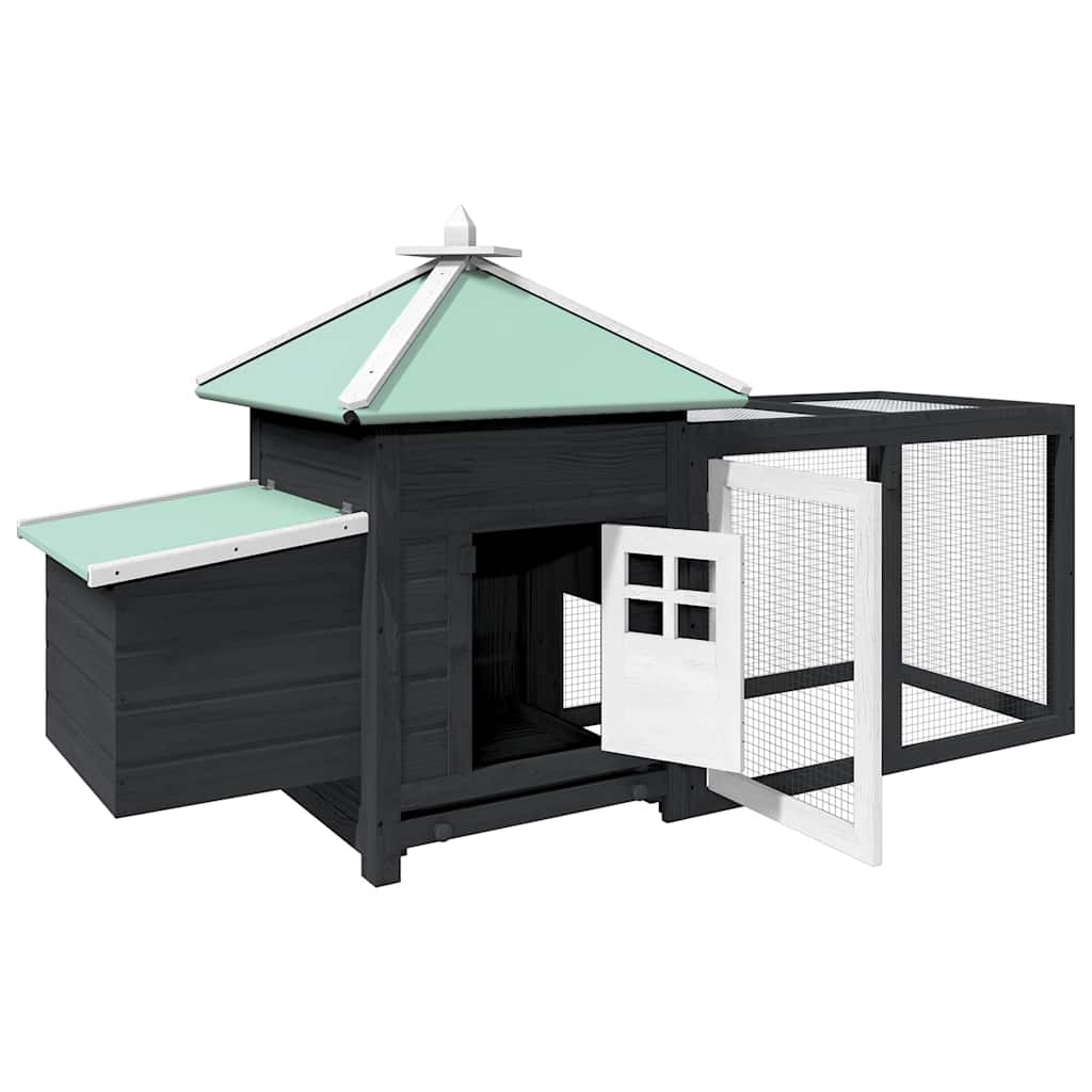 VidaXL Chicken Coop with Nest Box - Large Solid Firwood Outdoor Enclosure vidaXL - Picture 9 of 32