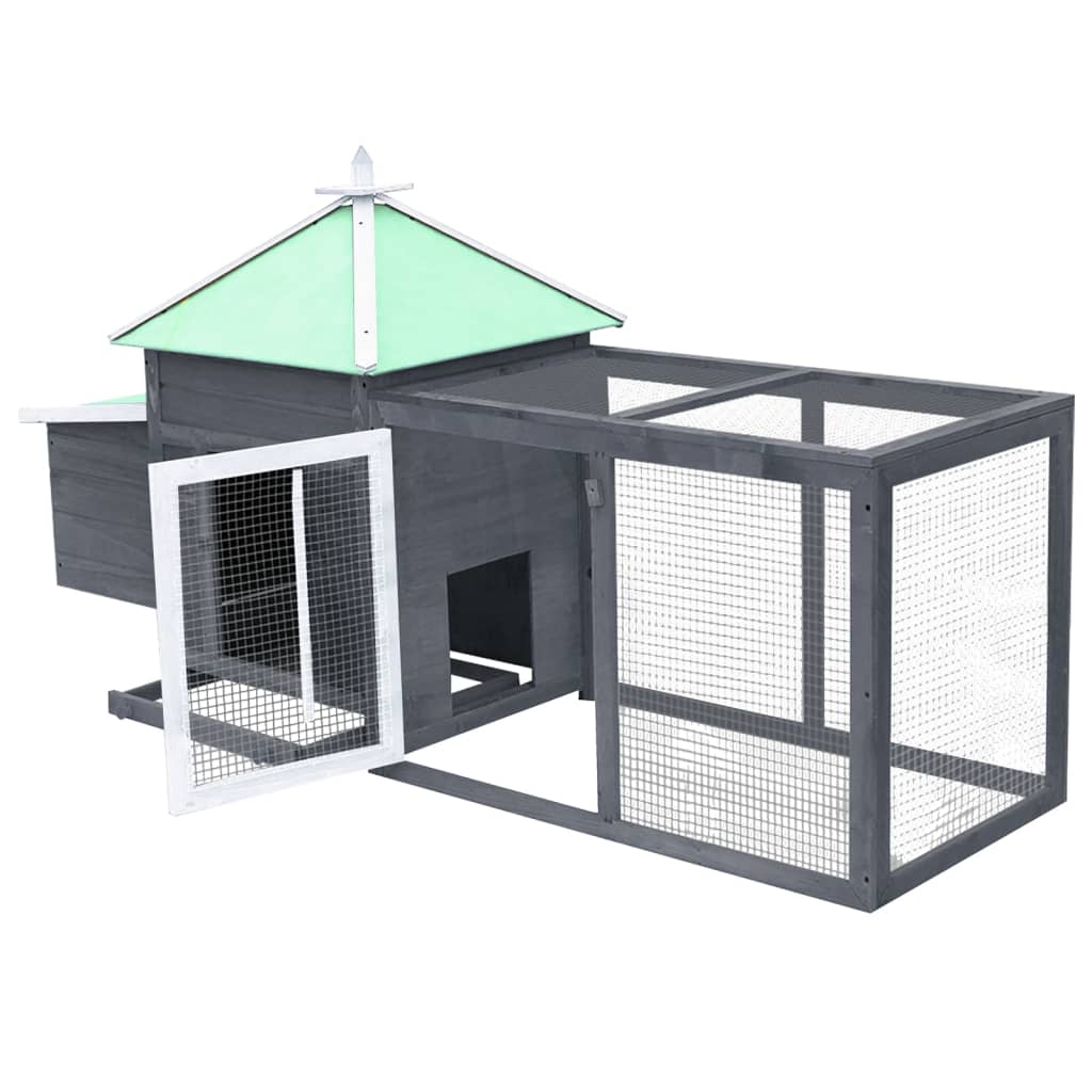 VidaXL Chicken Coop with Nest Box - Large Solid Firwood Outdoor Enclosure vidaXL - Picture 13 of 27