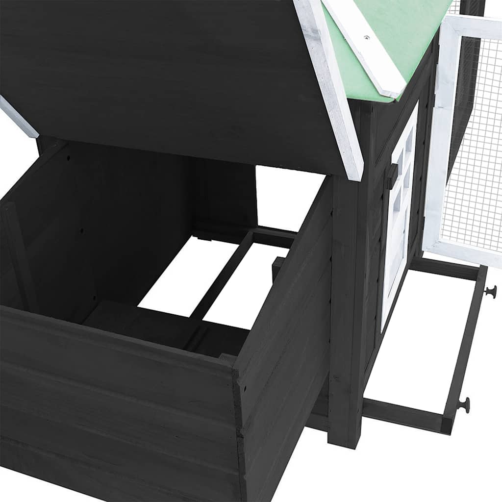VidaXL Chicken Coop with Nest Box - Large Solid Firwood Outdoor Enclosure vidaXL - Picture 13 of 32