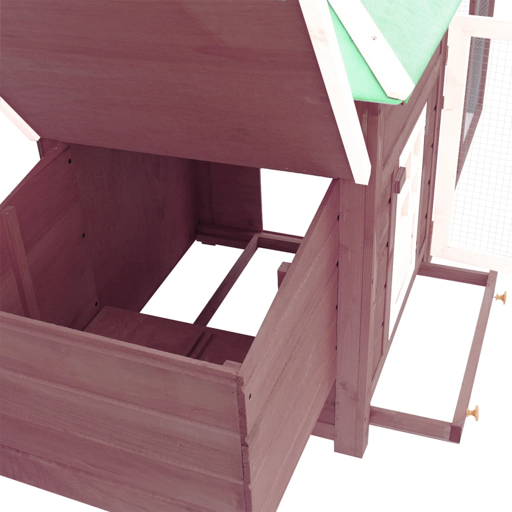vidaXL Chicken Coop with Nest Box Mocha 76"x26.8"x40.9" Solid Firwood