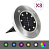 vidaXL p&auml;ikesepatareidega maapinnavalgustid, 8 tk LED-tuledega, RGB