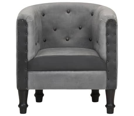 vidaXL Sillón de cuero auténtico y madera maciza de mango negro