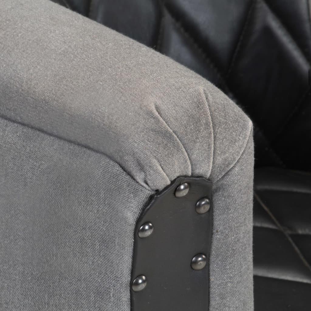 Poltrona A Pozzetto Nera In Vera Pelle E Massello Di Mango VidaXL 15 width=274