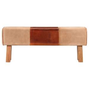 vidaXL Gimnastikos arklys, rudas, 120cm, tikra oda ir mango masyvas