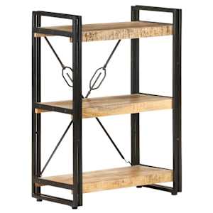 Knjižna omara 3-nadstropna 60x30x80 cm trden mangov les