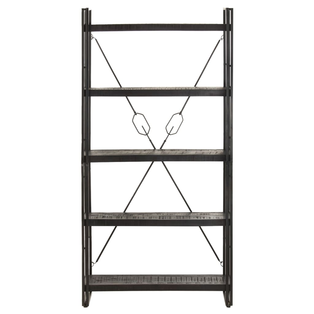 

vidaXL Boekenkast met 5 schappen 90x30x180 cm massief mangohout zwart