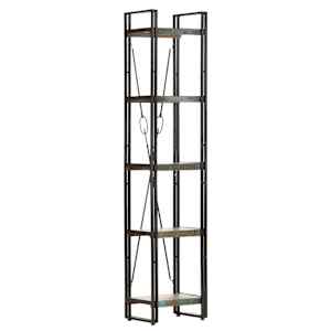 Knihovna s 5 policemi 40x30x180 cm masivní regenerované dřevo - obrázek 7