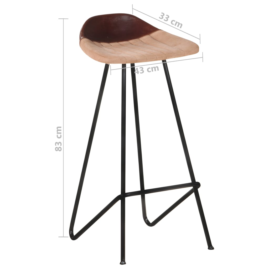  Barové stoličky 4 ks hnedé pravá koža
