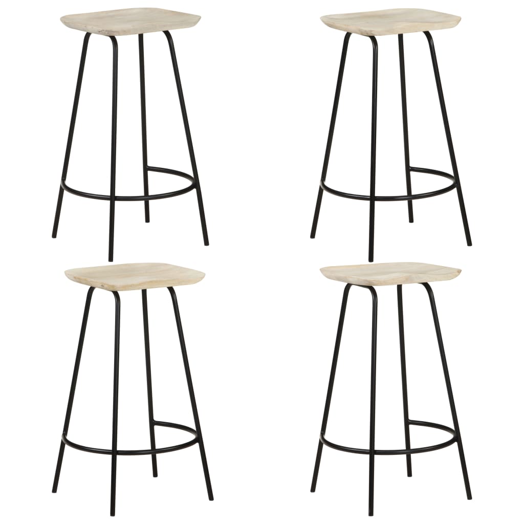 vidaXL Tabourets de bar 4 pcs Bois de manguier massif