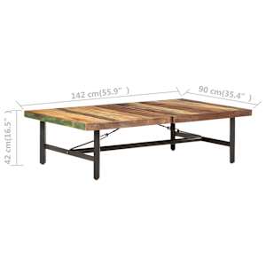Konferenční stolek 142 x 90 x 42 cm masivní recyklované dřevo - obrázek 6