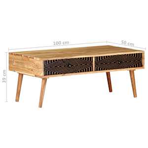 Konferenční stolek 100 x 50 x 39 cm masivní akáciové dřevo - obrázek 8