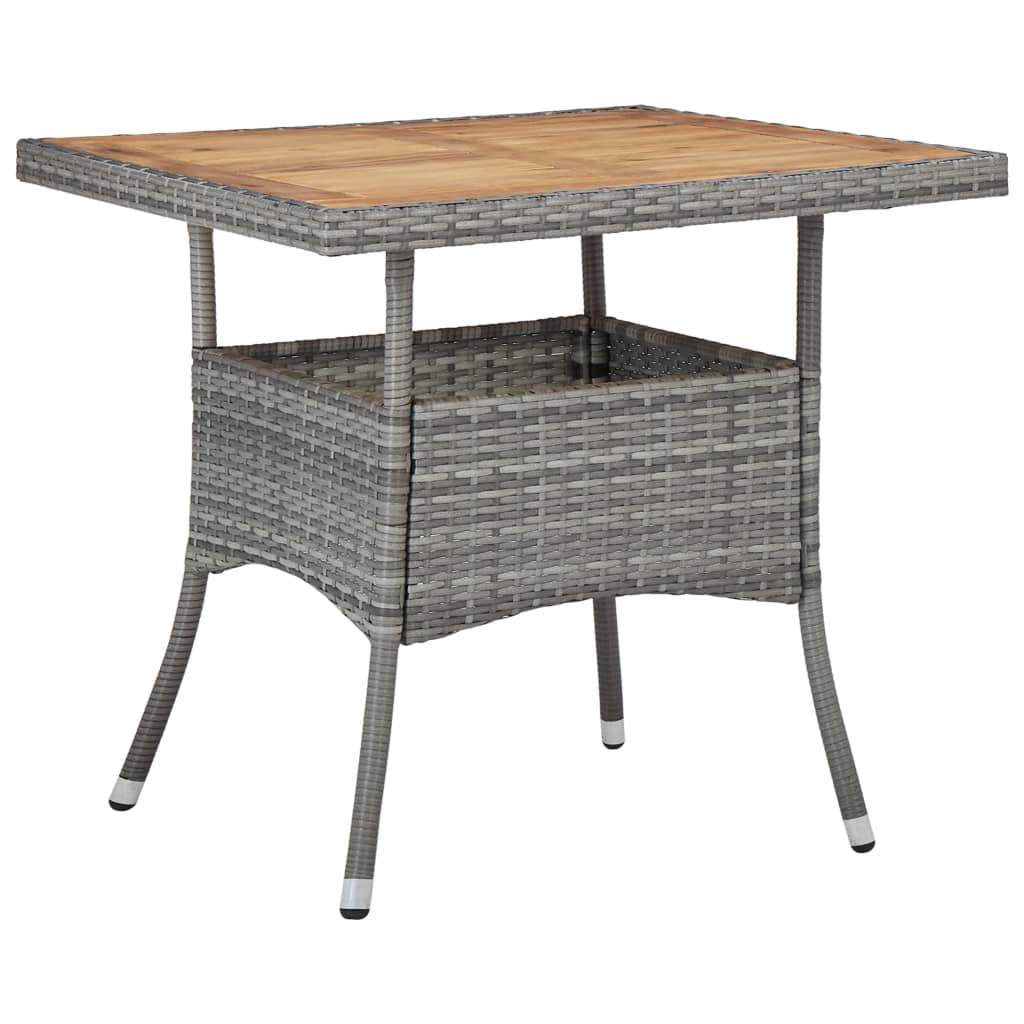 

vidaXL 3-delige Tuinset poly rattan en acaciahout grijs