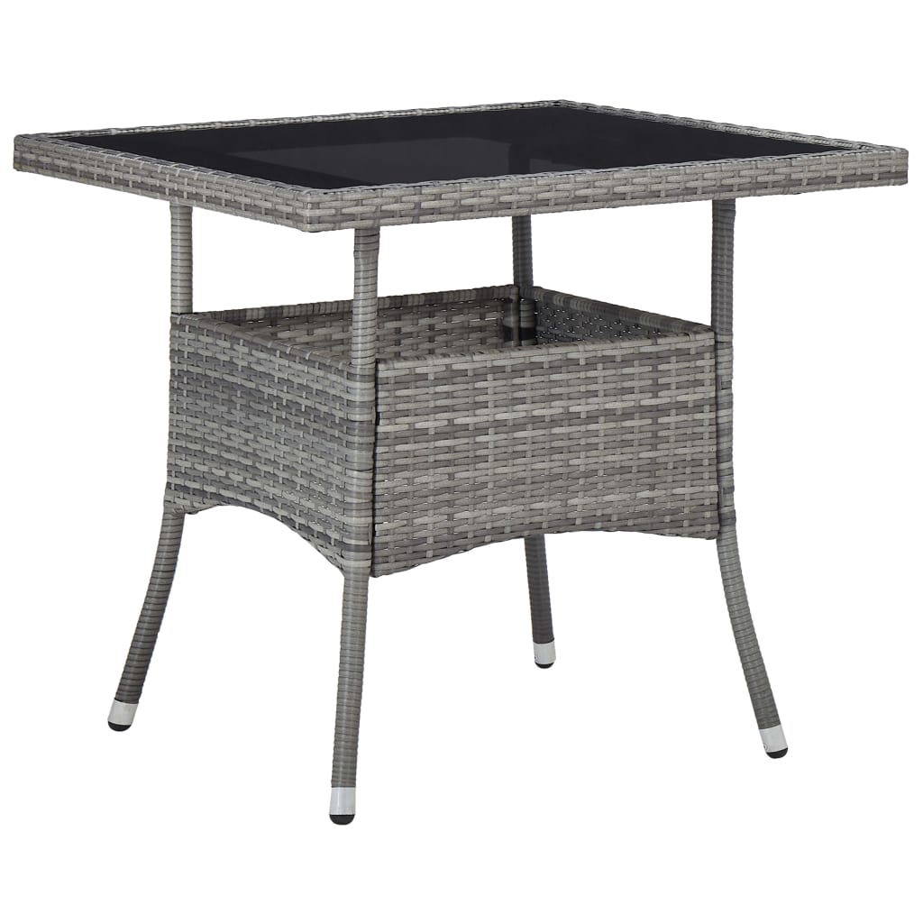 

vidaXL 3-delige Tuinset poly rattan en acaciahout grijs