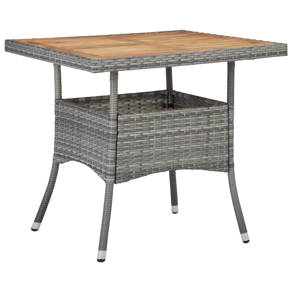 

vidaXL 5-delige Tuinset poly rattan en acaciahout grijs