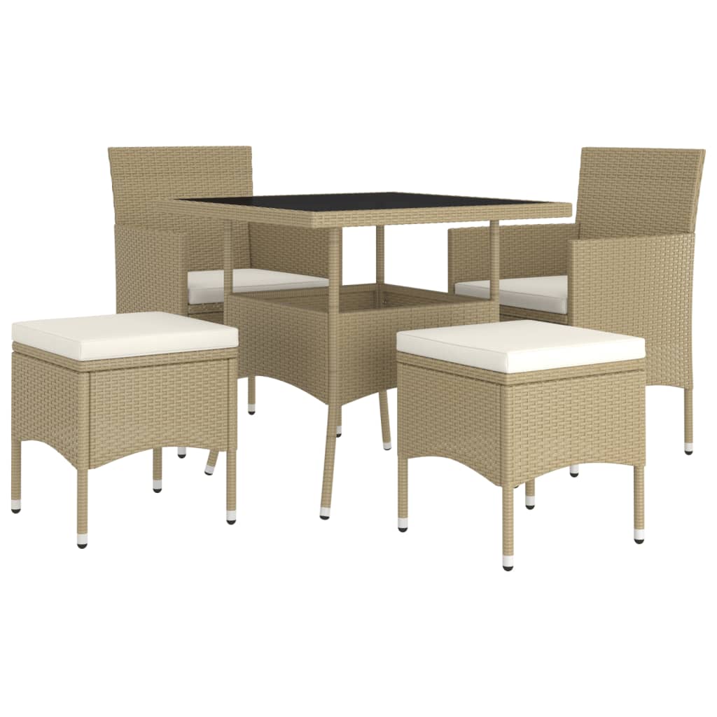 Thumbnail - vidaXL 5-tlg. Garten-Essgruppe Poly Rattan Beige